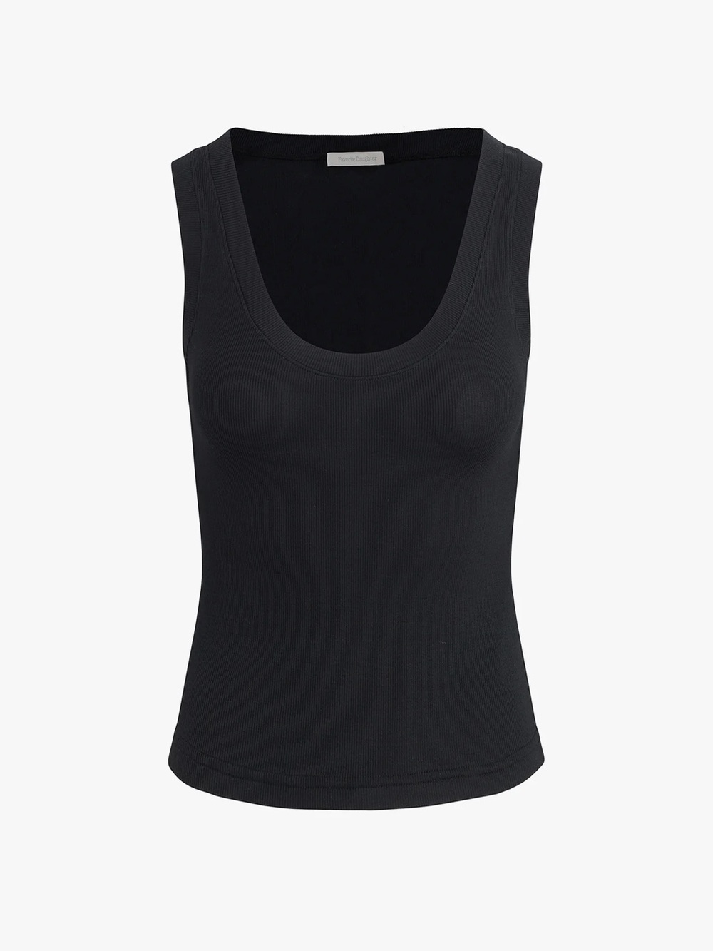 Favorite Daughter Black Ribbed Scoop Tank